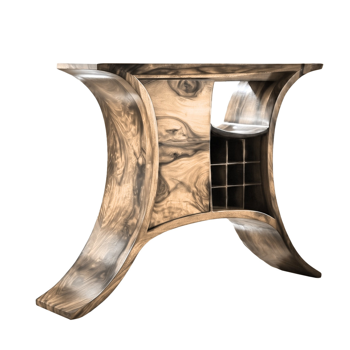 Kaelthor Handcrafted Solid Wood Bar Cabinet