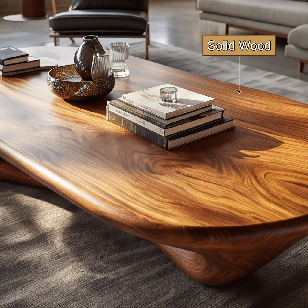 Valthera Sculpted Solid Wood Coffee Table