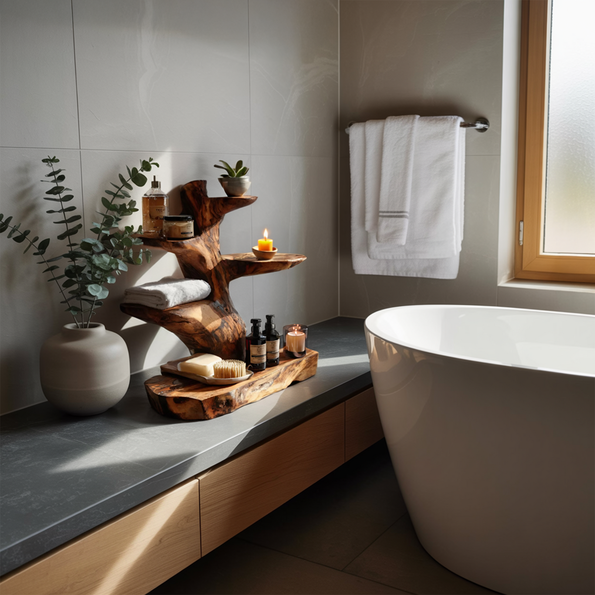 Modern Organic Bathroom Shelf For Bathroom